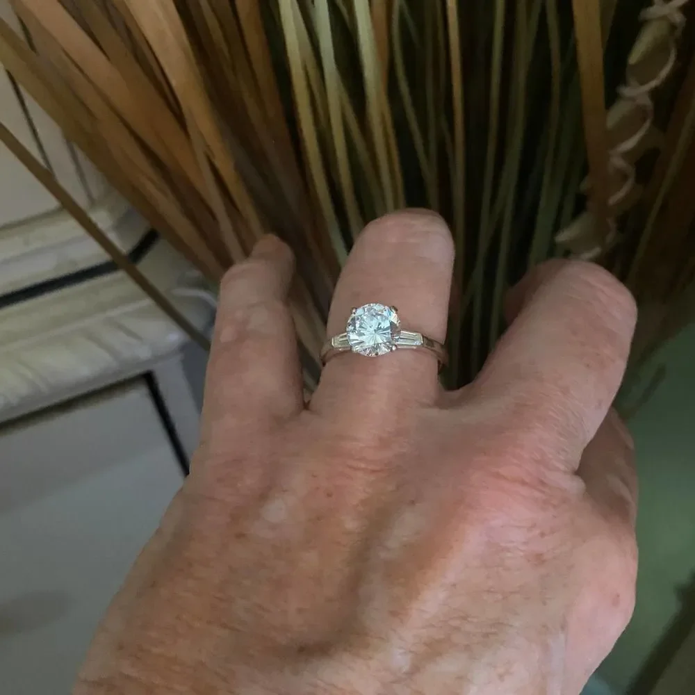 Sterling Silver CZ Engagement Ring Size 10